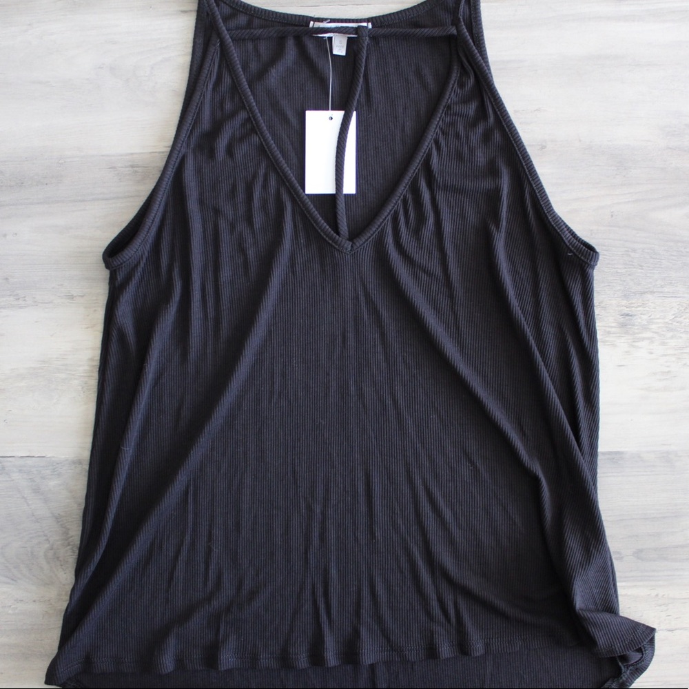 NWT Charlotte Russe T-Strap Ribbed Tank